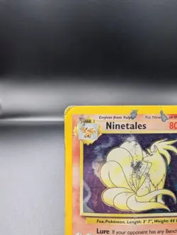 Ninetales 12/102 - Base Set Holo - Vintage Pokemon TCG - HP/Damaged - Image 2
