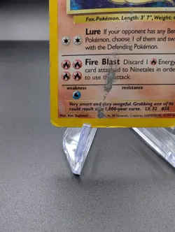 Ninetales 12/102 - Base Set Holo - Vintage Pokemon TCG - HP/Damaged - Image 4