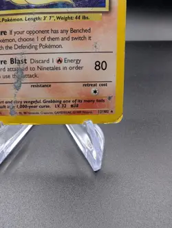 Ninetales 12/102 - Base Set Holo - Vintage Pokemon TCG - HP/Damaged - Image 5