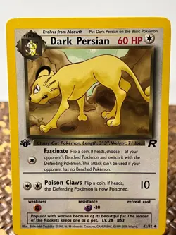 Team Rocket Dark Persian 42/82 Uncommon Pokemon 1st Edition LP - Image 1