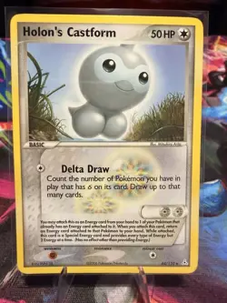 Pokemon Holon's Castform 50HP 44/110 EX Holon Phantoms Uncommon Regular Basic - Image 1