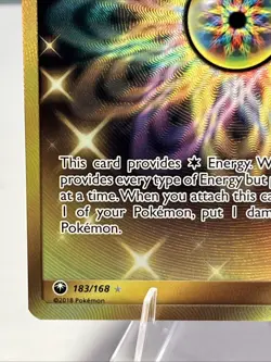 Pokemon TCG Rainbow Energy Gold Holo Sun & Moon 183/168 SR Near Mint Raw - Image 3