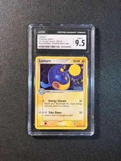 CGC 9.5 Lanturn 40/115 Unseen Forces EX Reverse Holo Pokemon Mint - Image 1