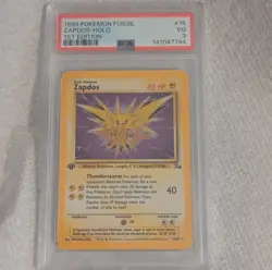 Pokemon Zapdos Fossil 1st Edition Holo PSA 3 15/62 1999 English TCG - Image 1
