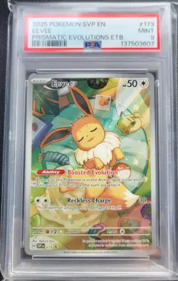 2025 POKEMON SVP PRISMATIC EVOLUTIONS ETB PROMO #173 EEVEE PSA 9 - Image 1