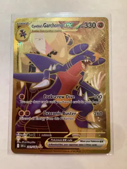 Pokemon TCG Destined Rivals Cynthia's Garchomp EX 241/182 Secret Rare - Image 1