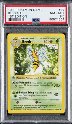 1999 POKEMON BASE SET 1ST EDITION #17 BEEDRILL PSA 8.5 - Image 1