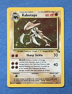 1999 Pokemon Kabutops Fossil Set - Holo Rare #9/62 - Clean! NM+ - Image 1