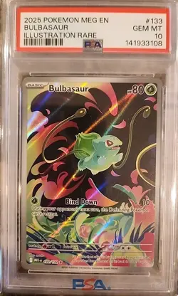 2025 Pokemon Mega Evolution Base 133 Illustration Rare Bulbasaur PSA 10 Gem Mint - Image 1