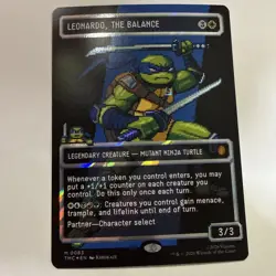 MTG TMNT Leonardo the Balance 0083 Borderless Surge Pixel Foil Mythic Card - Image 1