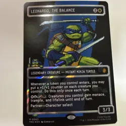 MTG TMNT Leonardo the Balance 0083 Borderless Surge Pixel Foil Mythic Card - Image 2