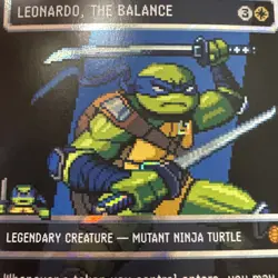 MTG TMNT Leonardo the Balance 0083 Borderless Surge Pixel Foil Mythic Card - Image 5