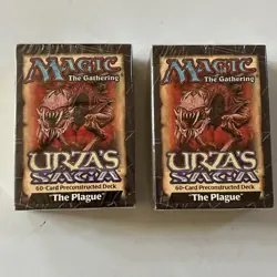Magic The Gathering (2)Urza’s Saga(THE PLAGUE)60 Card Deck SEALED - Image 1