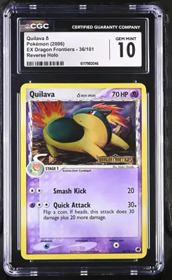 CGC 10 Quilava EX Dragon Frontiers 36/101 Reverse Holo Stamped Pokemon Card - Image 1