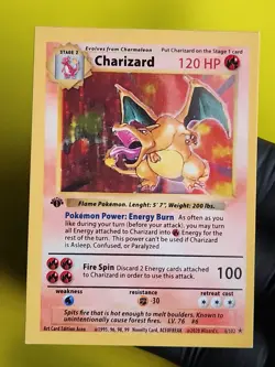 **Custom-made**Uncut Good Quality,1st Ed. Shadowless Charizard"Display Card"" - Image 1