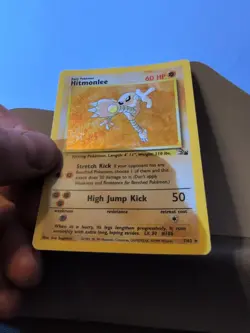Pokemon TCG Hitmonlee Fossil Holo Rare Card 7/62 LP Condition 1999 - Image 4