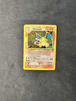 Pokemon TCG Charizard Base Set 2 Holo Card 4/130 Big mouth swirl LP Condition - Image 1