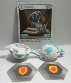 Bakugan Fangzor White Haos B100 Battle Planet - Card - Cores - Image 1