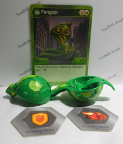 Bakugan Fangzor Green Ventus Battle Planet B300 - card - cores - Image 1