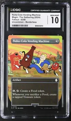 2024 MTG Fallout PIP Nuka-Cola Vending Machine Vault Boy Borderless #358 CGC 10 - Image 1