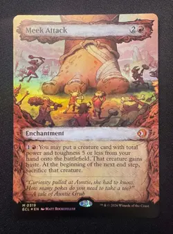 🌈 Meek Attack - Showcase FOIL - Magic MTG Lorwyn Eclipsed - NM/M - Image 1