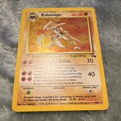 Pokemon Kabutops Fossil Holo Rare 60HP 9/62 Wizards Unlimited - LP - Image 1