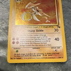 Pokemon Kabutops Fossil Holo Rare 60HP 9/62 Wizards Unlimited - LP - Image 3