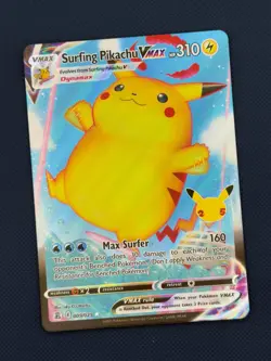 Surfing Pikachu VMAX 009/025 Holo Rare VMAX Celebrations Pokemon Near Mint - Image 1