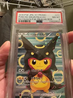 Pokemon Poncho-Wearing Pikachu Rayquaza Japanese Full Art Promo 231/XY-P PSA 8 - Image 2