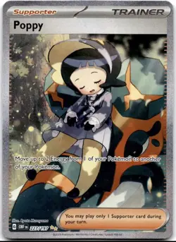 💥 Pokemon TCG Poppy 227/197 Sir Obsidian Flames Special Illustration Rare Holo - Image 1