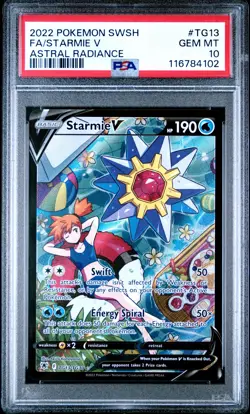 2022 POKEMON SWORD & SHIELD ASTRAL RADIANCE #TG13 FULL ART/STARMIE V PSA 10 - Image 1
