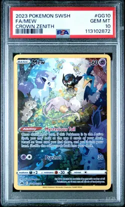 2023 POKEMON SWORD & SHIELD CROWN ZENITH #GG10 FULL ART/MEW PSA 10 - Image 1
