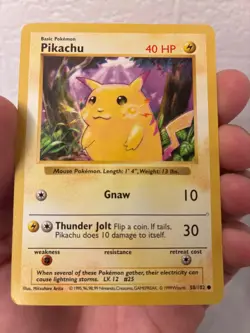 PIKACHU "Yellow Cheeks" Shadowless 58/102 Base Set Pokemon TCG LP🔥NICE! - Image 4
