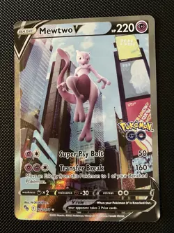 Mewtwo V (Alternate Full Art) 072/078 Pokemon GO Holo - Image 1