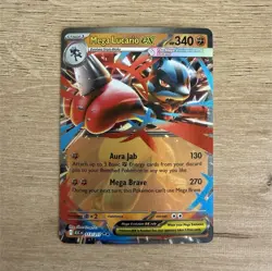Pokemon Mega Lucario EX 077/132 Me01: Mega Evolution Double Rare Holo Full Art - Image 1
