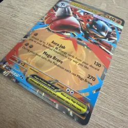 Pokemon Mega Lucario EX 077/132 Me01: Mega Evolution Double Rare Holo Full Art - Image 3