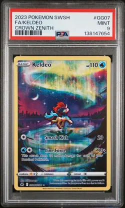 2023 POKEMON SWORD & SHIELD CROWN ZENITH #GG07 FULL ART/KELDEO PSA 9 - Image 1