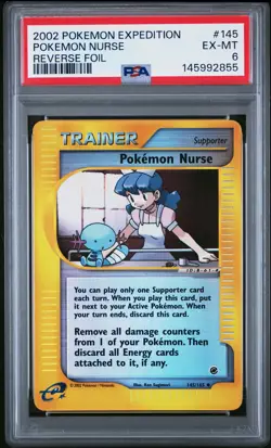 2002 POKEMON EXPEDITION #145 POKEMON NURSE-REVERSE FOIL PSA 6 - Image 1