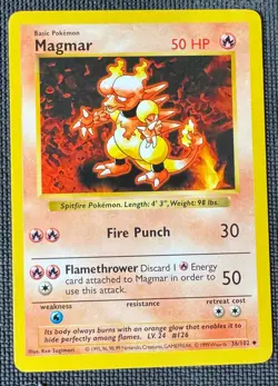 MAGMAR 36/102 UC BASE SET POKEMON MP/LP - Image 1