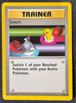 SWITCH 95/102 COMMON BASE SET POKEMON SHADOWLESS LP - Image 1