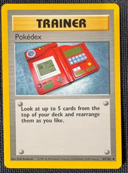 POKEDEX 87/102 UNCOMMON BASE SET POKEMON SHADOWLESS LP/NM - Image 1