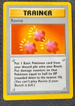 REVIVE 89/102 UNCOMMON BASE SET POKEMON SHADOWLESS LP - Image 1