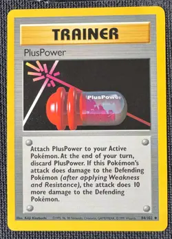PLUSPOWER 84/102 UNCOMMON BASE SET POKEMON SHADOWLESS MP - Image 1