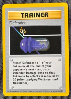DEFENDER 80/102 UNCOMMON BASE SET POKEMON SHADOWLESS MP - Image 1