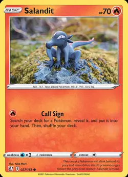 x4 Salandit - 027/163 - Common - Reverse Holo Pokemon SS05 Battle Styles M/NM - Image 1