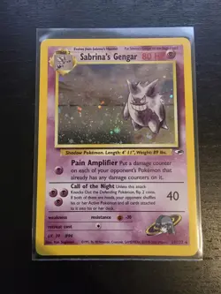 Pokemon TCG Gym Heroes Sabrina's Gengar Holo 14/132 Vintage LP - Image 1