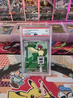 2023 POKEMON OBSIDIAN FLAMES EN#208 PIDGEOTTO MINT ILLUSTRATION RARE PSA 9 - Image 3