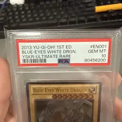 YuGiOh 2013 Blue-Eyes White Dragon YSKR-EN001 PSA 10 1st Ed Ultimate Rare - Image 2