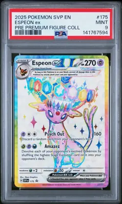 2025 Pokemon Espeon EX #175 PSA Mint 9 Premium Figure Collection - Image 1
