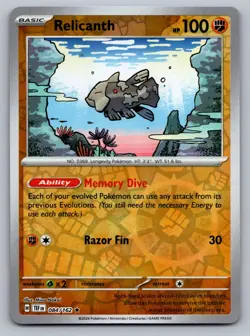 Pokemon TCG SV05: Temporal Forces Relicanth 084/162 Reverse Holo - Image 1